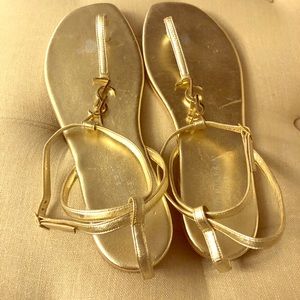 YSL Gold Sandals $645